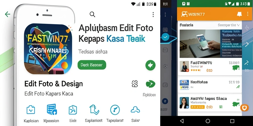 Antarmuka aplikasi FASTWIN77 saat mengedit foto kertas kaca.