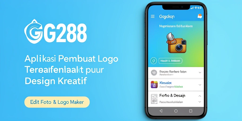 Screenshot antarmuka aplikasi GG288 yang menunjukkan fitur Logo Maker.