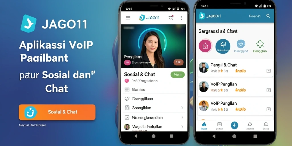 Tampilan antarmuka utama JAGO11 untuk VoIP Panggilan yang sederhana dan efisien.