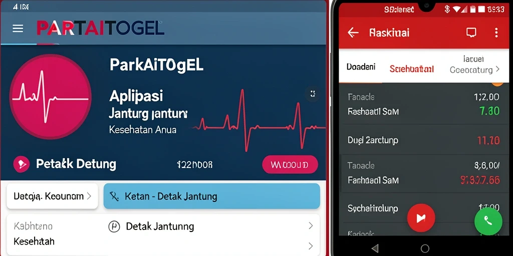 Antarmuka aplikasi PARTAITOGEL yang menampilkan grafik detak jantung.