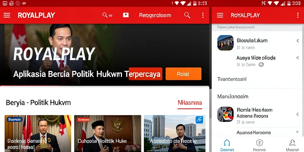 Antarmuka aplikasi ROYALPLAY yang modern dan informatif.