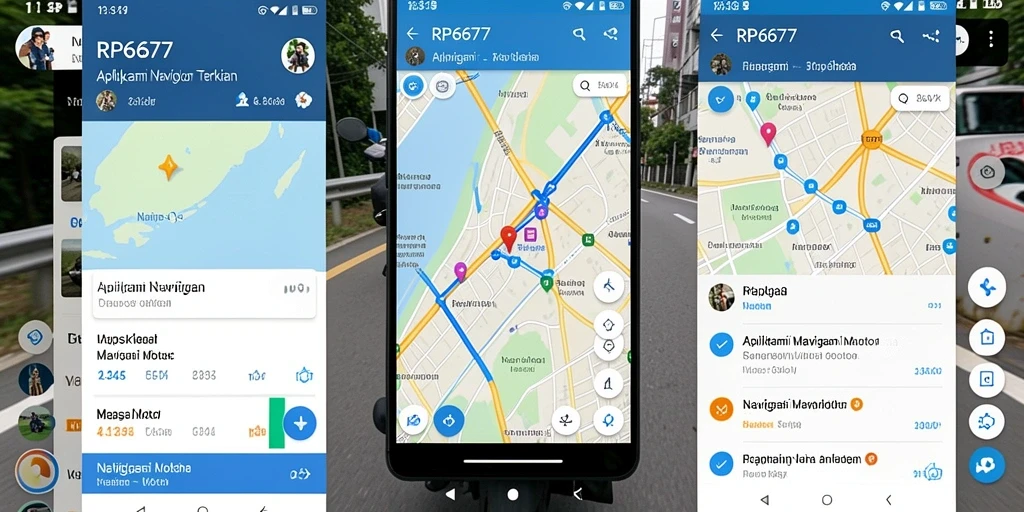 Antarmuka aplikasi RP6677 untuk Navigasi Motor yang user-friendly.