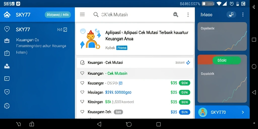 Tampilan antarmuka aplikasi Cek Mutasi SKY77 yang sederhana dan informatif.