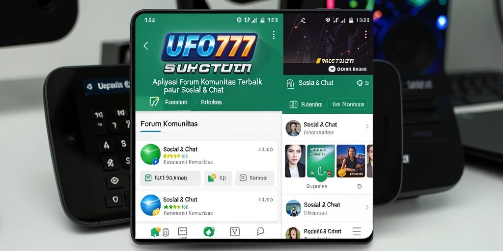 Tampilan antarmuka aplikasi UFO777 yang menarik untuk Forum Komunitas.